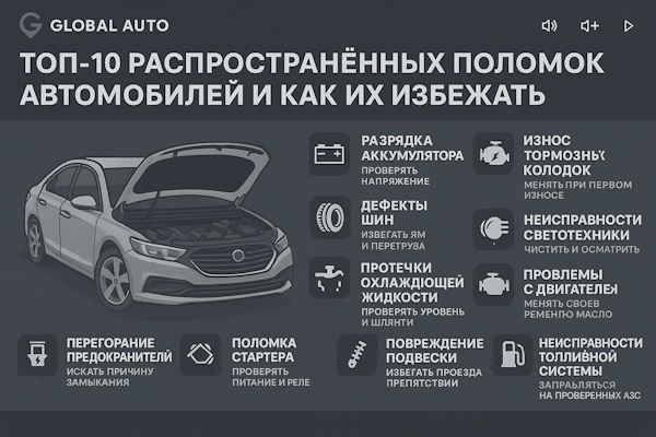ТОП-10 распространённых поломок автомобилей и как их избежать
